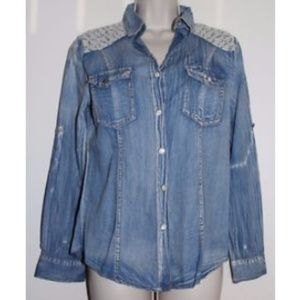 Daniel Western Chambray Long Sleeve Top